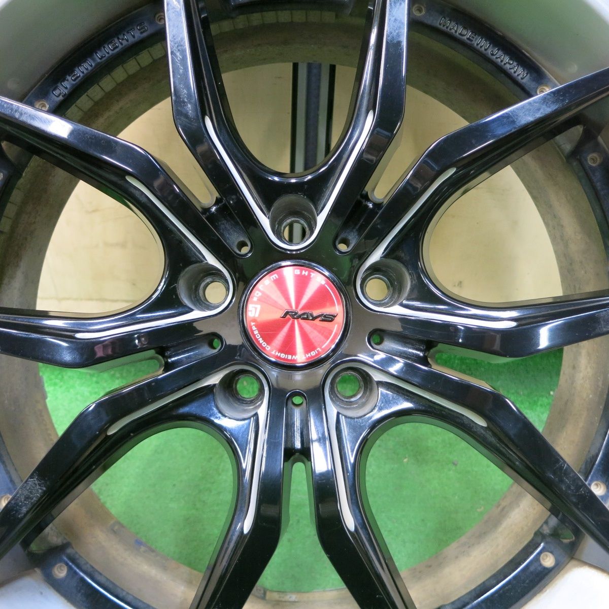 送料無料] バリ溝！22年！9.5分！1本☆RAYS gram LIGHTS 57FXX-PRO 245