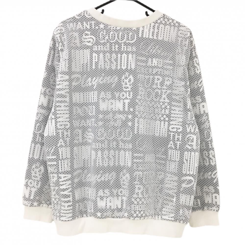 ☆SALE価格☆ラッセルノ トレーナー 白×黒 メッシュ ルチャマスク 英字