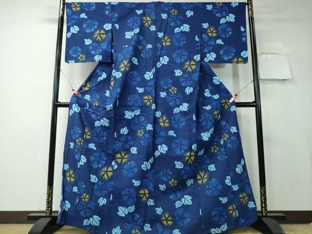 平和屋着物∴夏物　浴衣　綿紅梅　朝顔　綿　逸品　CAAY4455ng 平和屋着物∴夏物 浴衣 綿紅梅 朝顔 綿 逸品 CAAY4455ng