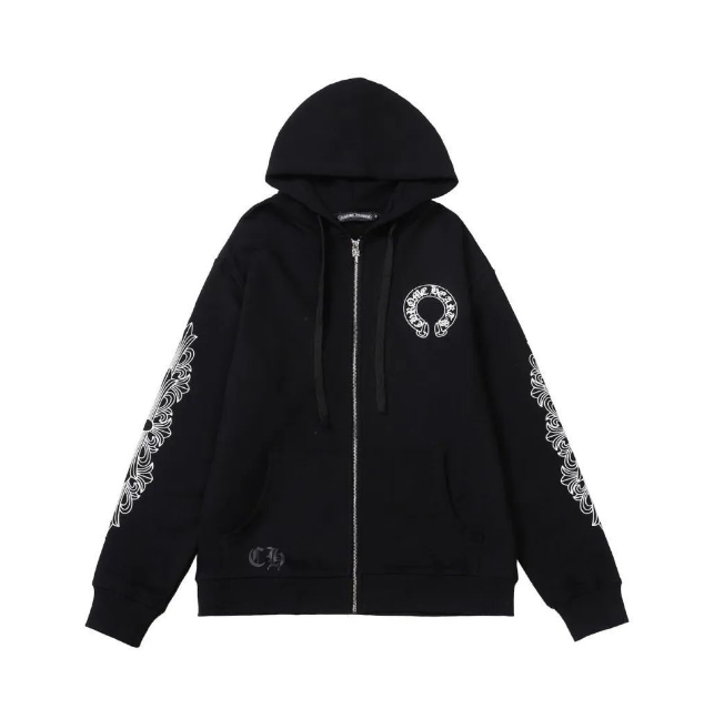 CHROME HEARTS クロムハーツ ジップパーカー ダガー 新品 ブラック、ホワイト2色選択