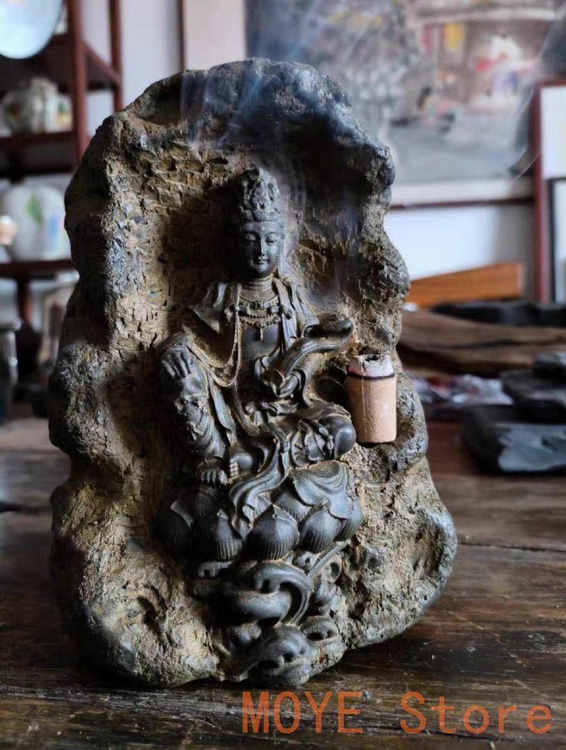 仏像 観音如意 観音香座 文房 文鎮 茶台 装飾品 工芸品 置物