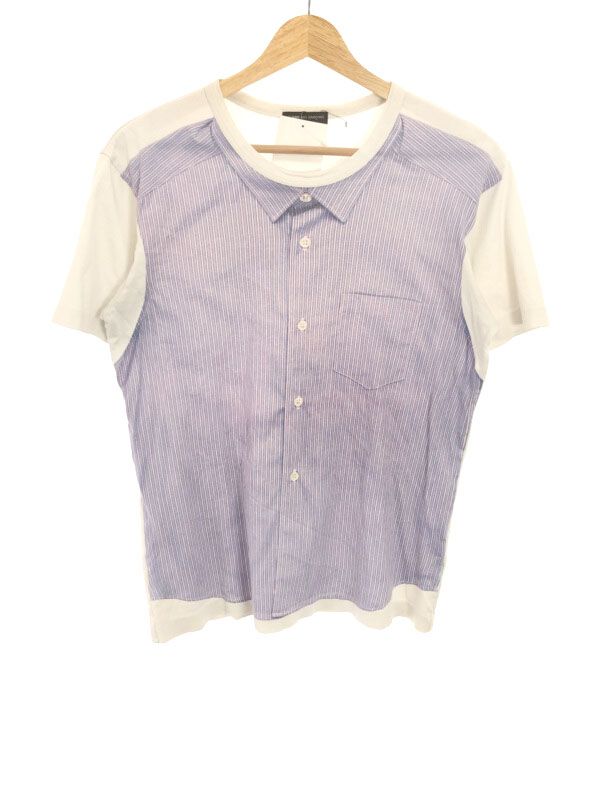 COMME des GARCONS HOMME PLUS コム デギャルソンオムプリュス 2009AW トロンプイユプリントTシャツ ホワイト パープル S