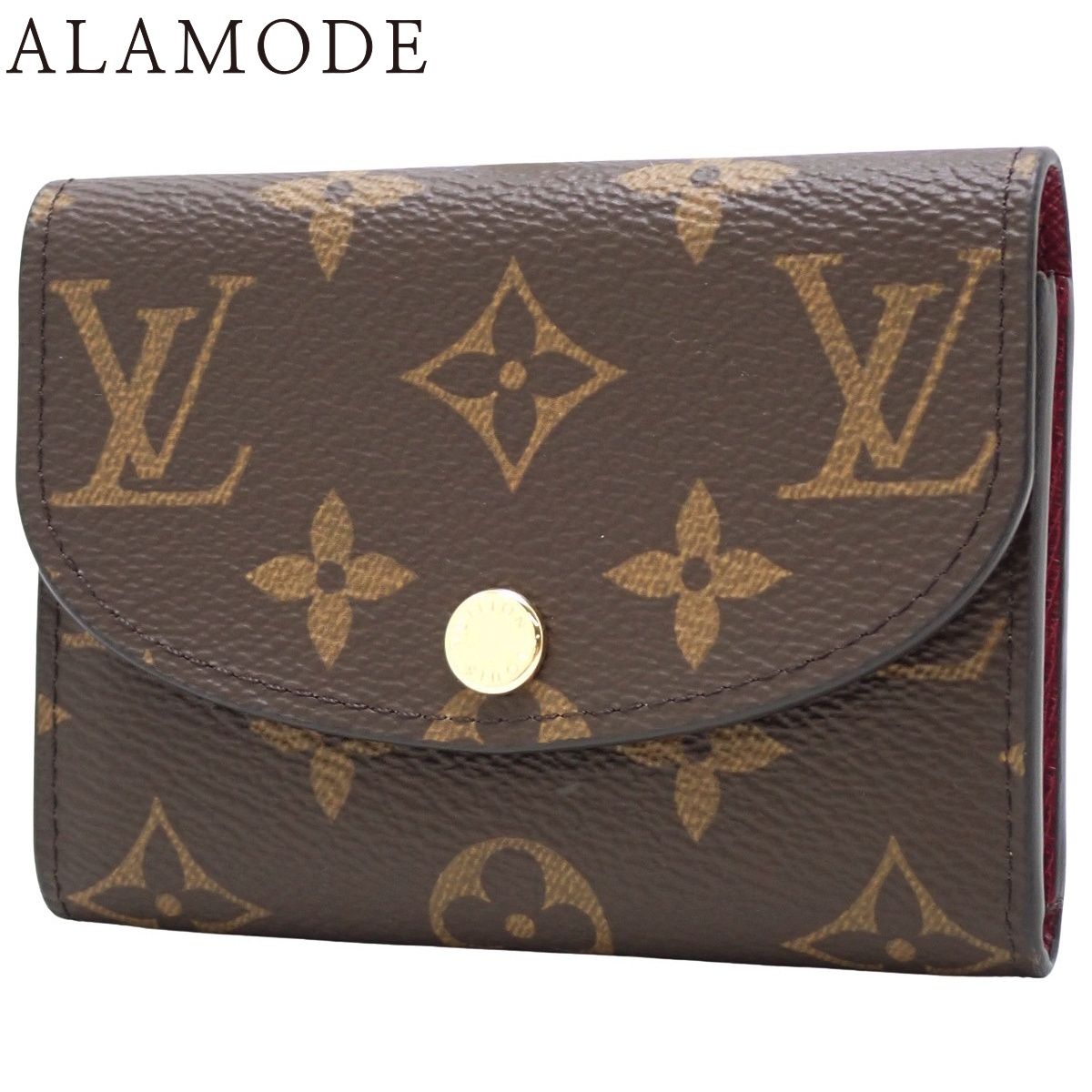 LOUIS VUITTON ルイ ヴィトン モノグラム ポルトモネ･ロザリ コンパクトウォレット 小銭入れ ミニ財布 カードケース モノグラムキャンバス フューシャ ブラウン茶 ゴールド金具 M41939 レディース 40802157485 アラモード