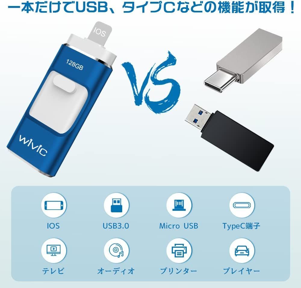 USBメモリ ４in1 高速 USB3.0 Phone usbメモリー 128GB フラッシュメモリ USB/Type-C/micro usb PC/ Pad/Android対応 - メルカリ
