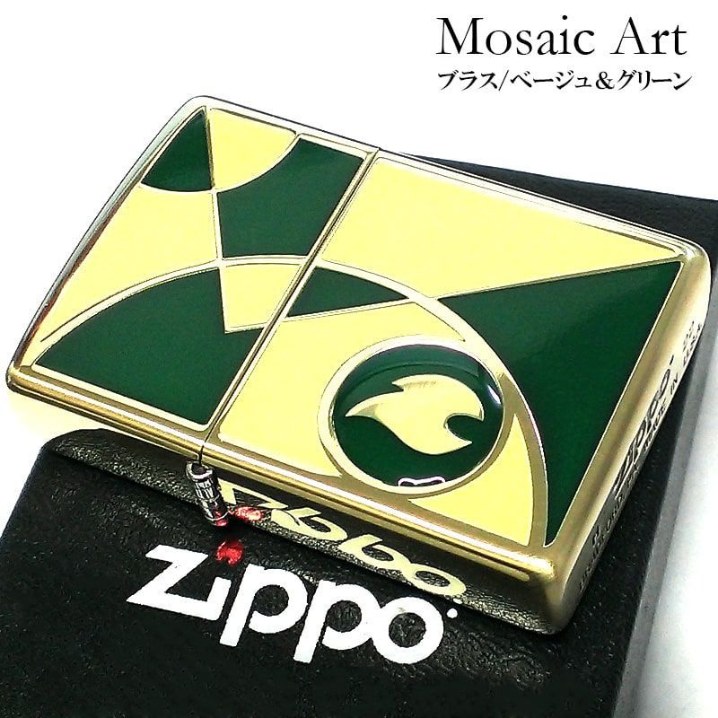 ZIPPO ライター モザイクアート かっこいい ジッポ ゴールド 炎 ロゴ 