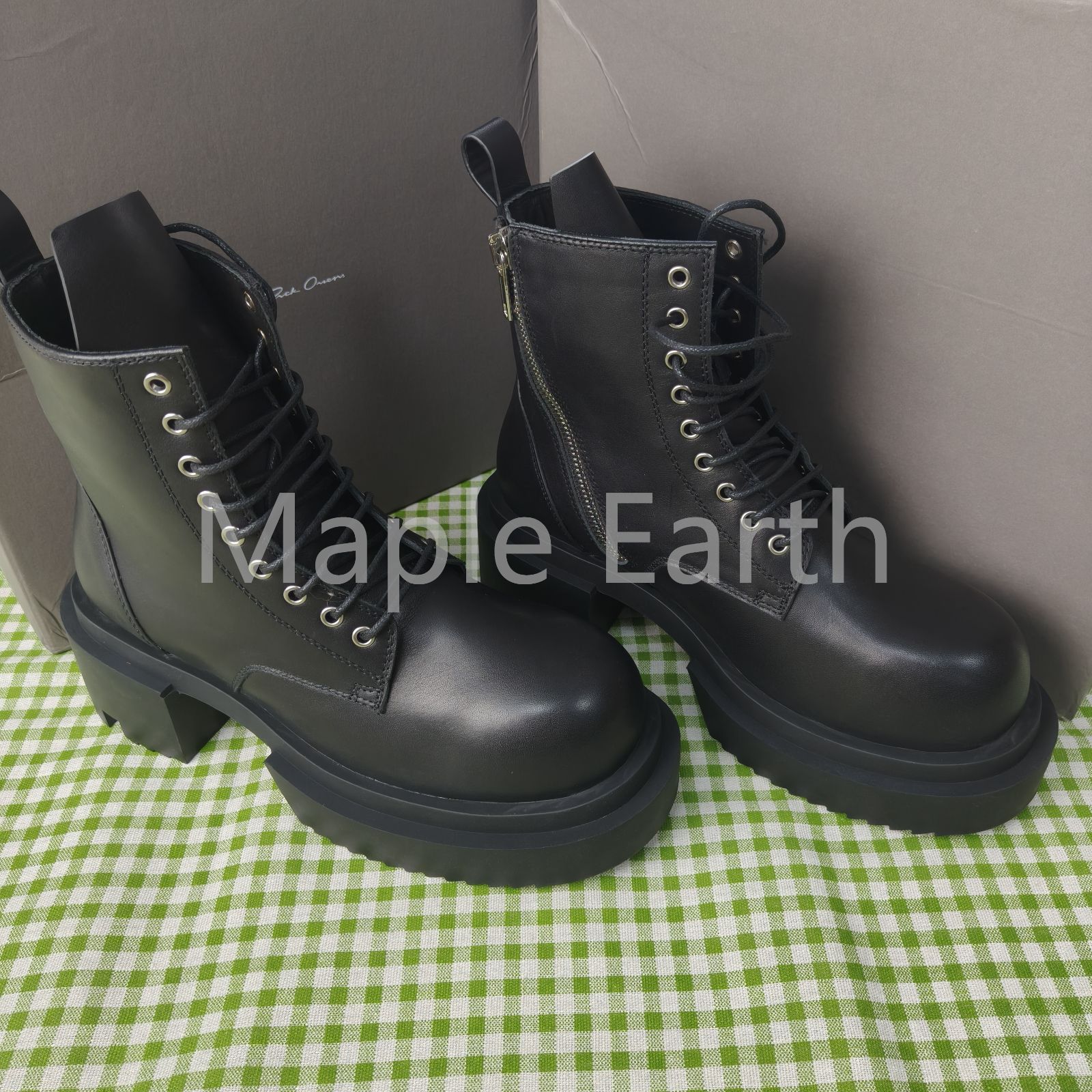 Rick Owens 厚底レースアップブーツ ブラック 42サイズ Y144