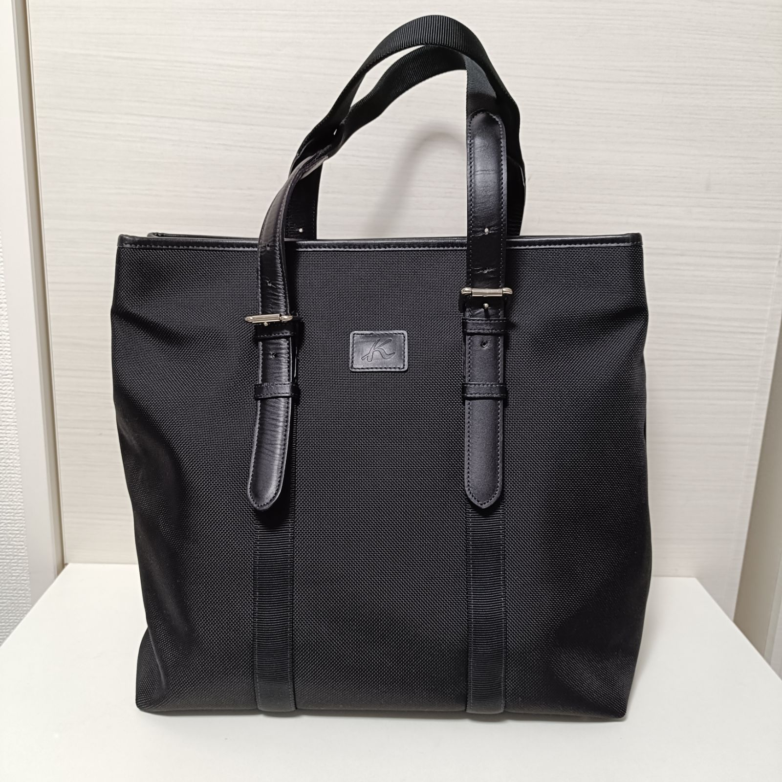 Kitamura キタムラ 本革×ナイロン トートバッグ ブラック A4収納可 美 