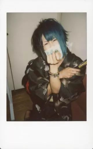 中古】生写真(男性) 己龍/九条武政/上半身・浴衣黒グレー・右手扇子