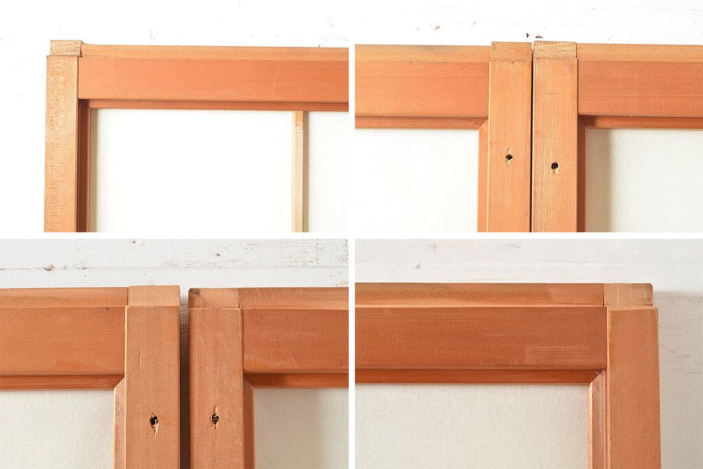 取引中】 雪見障子 4枚セット アンティーク建具 摺り上げ障子戸 引き戸