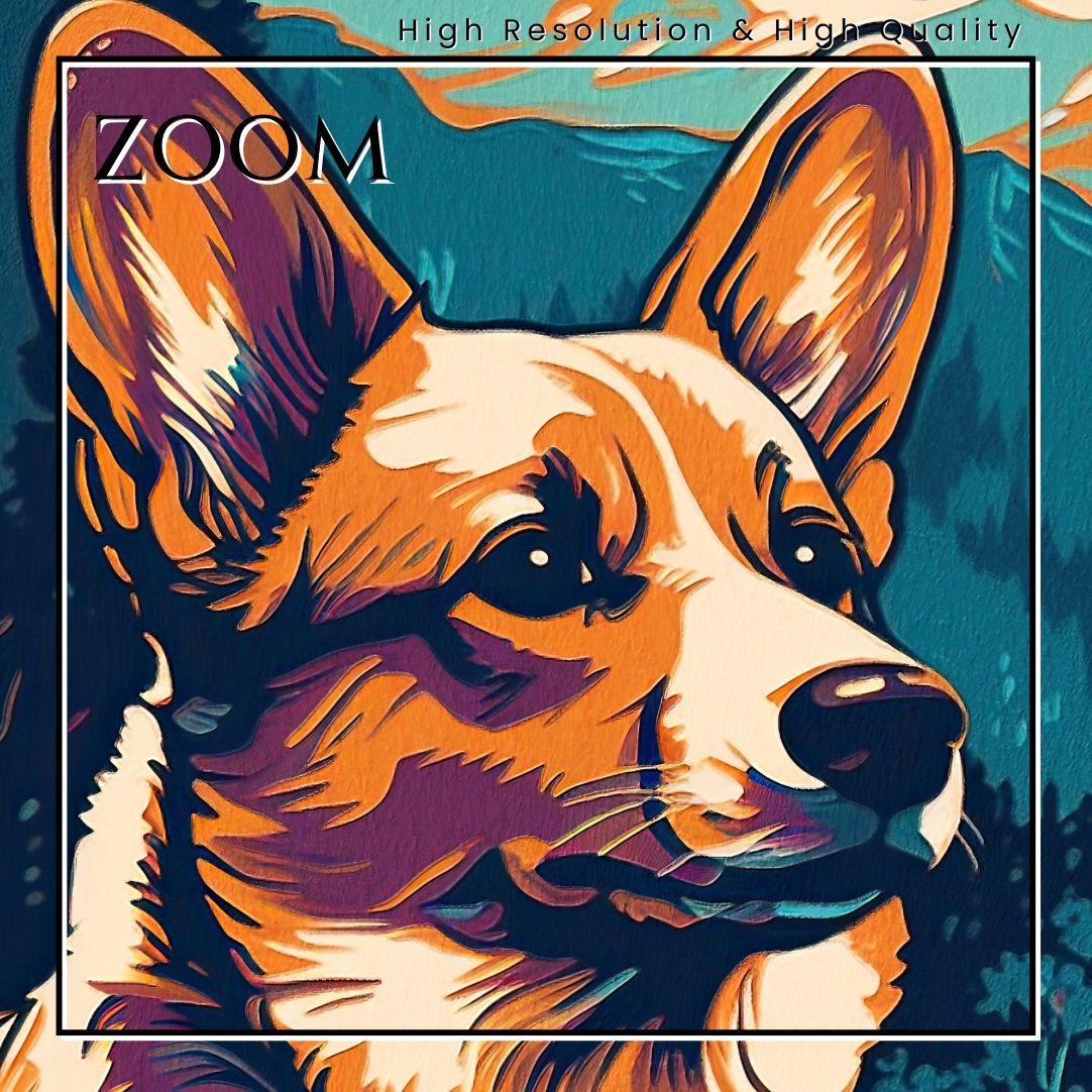 ぷ*侍様 絵画原画　（lets dance）コーギーの1stステップ ワンダフルライフ - ウェルシュコーギー犬 No.3】ジークレー版画＊名