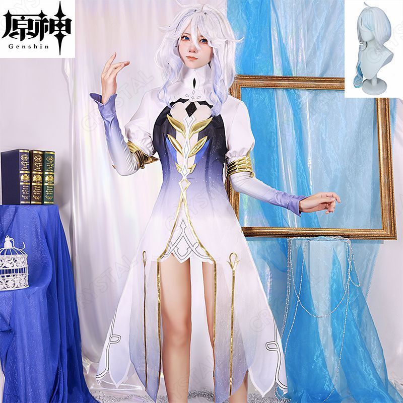 原神 Genshin フォカロルス コスプレ衣装 ウイッグ付き 原神 キャラ衣装 げんしん ヒロイン フリーナ ドゥ フォンテーヌ 水神|Focalors コスプレ衣装 コスチューム ハロウィン クリスマス 制服 大人 子供 cosplay イベント