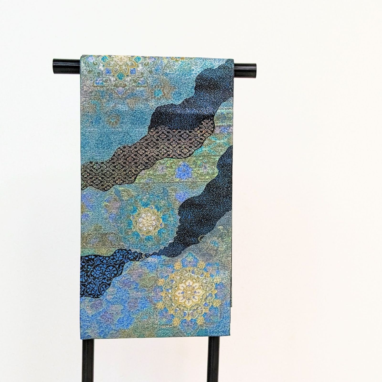 新品・仕立て上がり】正絹 袋帯 フォーマル カジュアル グリーン b91  