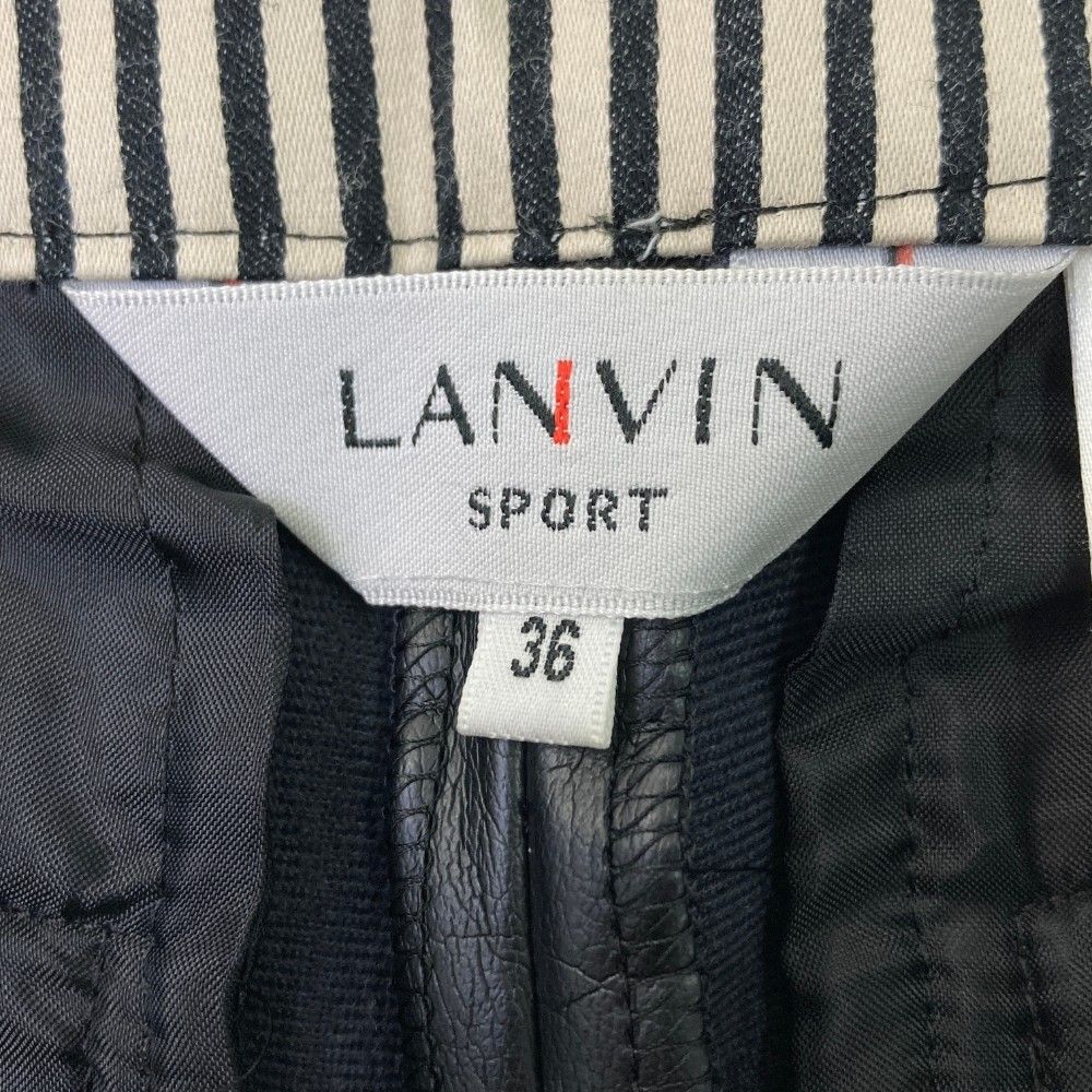 ランバン パンツ サイズ36 LANVIN SPORT 薄手 ジグザグボーダー パンツ