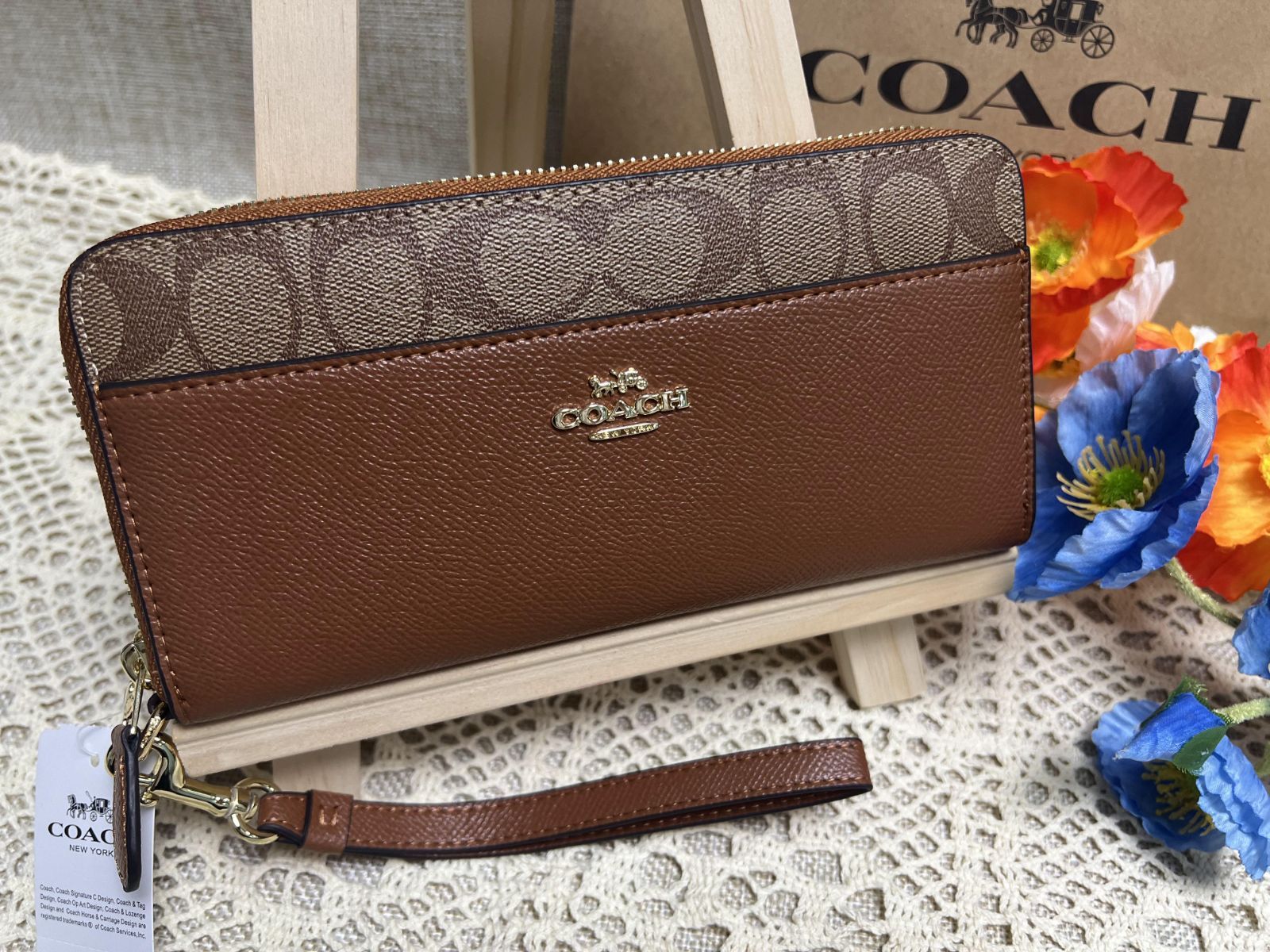 COACH財布 コーチ 長財布 シグネチャー ラウンドファスナー