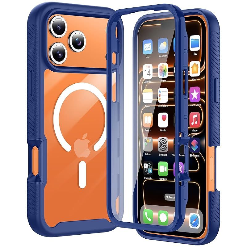 Aunote iPhone17pro ケース クリア 全面保護 MagSafe対応 マグセーフ