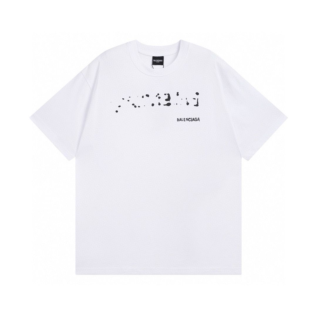 新品 BALENCIAGA バレンシアガ 24SS 文字のロゴプリント 短袖Tシャツ ホワイト 男女兼用