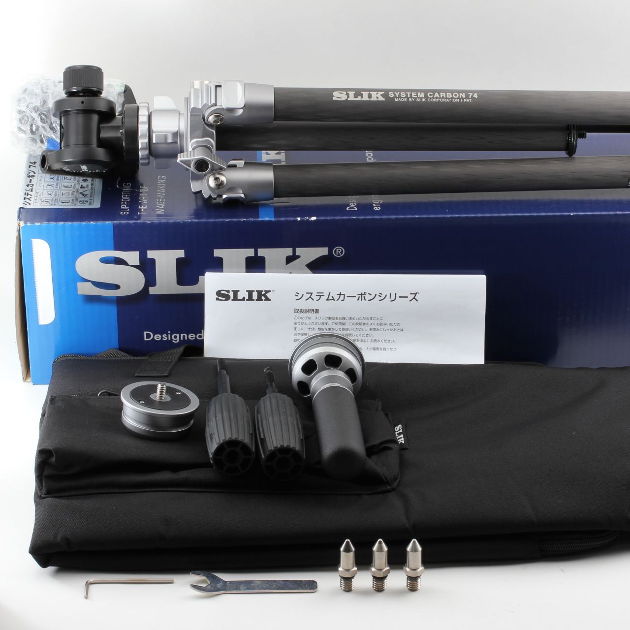 SLIK システムカーボン 74 4段 ナットロック式 3ウェイ雲台