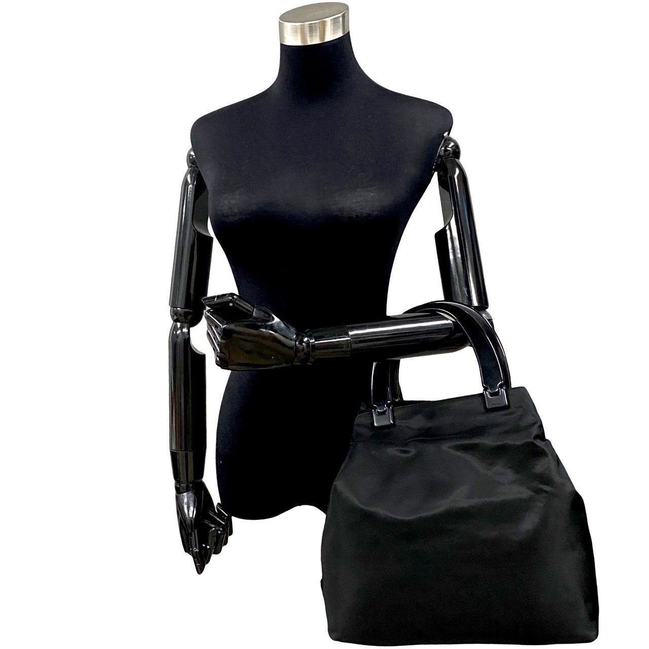 PRADA ハンドバッグ プラスチック ハンドル ナイロン ブラック保存袋付
