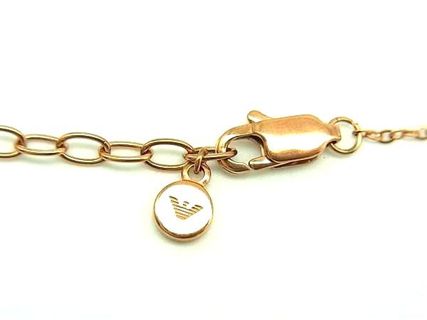 極美品✨️Emporio Armani ピンクゴールドブレスレットシェル保証書付 廃盤名品】アルマーニ ロゴブレスレット ピンクゴールド 即購入
