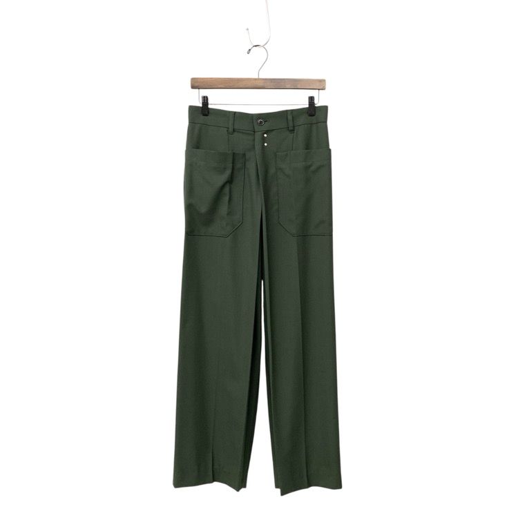 TOGA PULLA トーガプルラ フロントポケット タックワイドパンツ カーキ