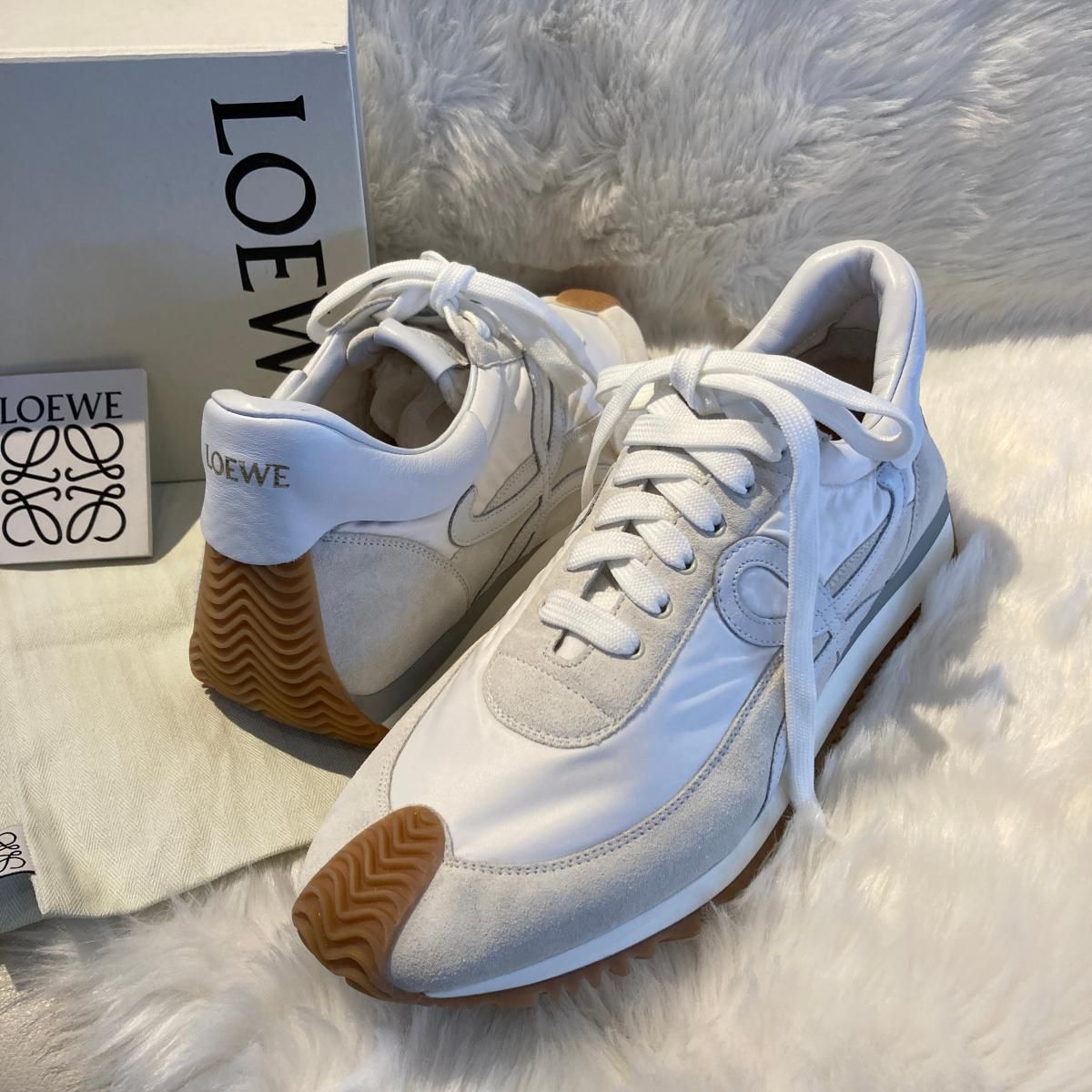 中古】 LOEWE （ロエベ） ﾌﾛｰﾗﾝﾅｰ ｽﾆｰｶｰ 43 JP28,5cm 靴/ﾒﾝｽﾞ