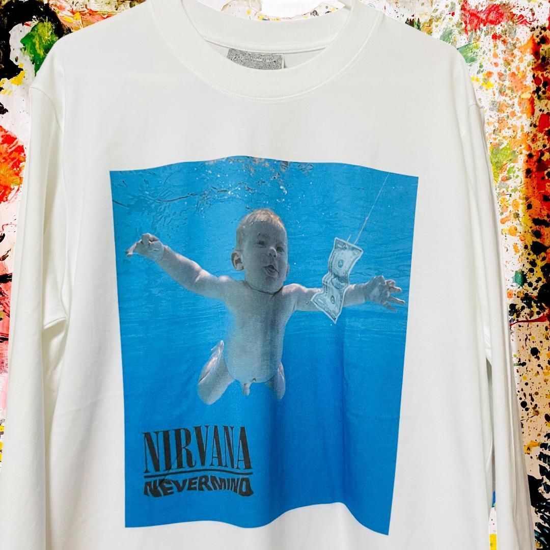 ニルヴァーナ CD リプリント メンズ 長袖 ロンT 秋 冬 L XL 個性的 カート・コバーン NIRVANA CDジャケット 赤ちゃん レトロ  ホワイト 綿 男性 衣類 トップス 個性的 古着 新品お洒落 ハイデザイン - メルカリ