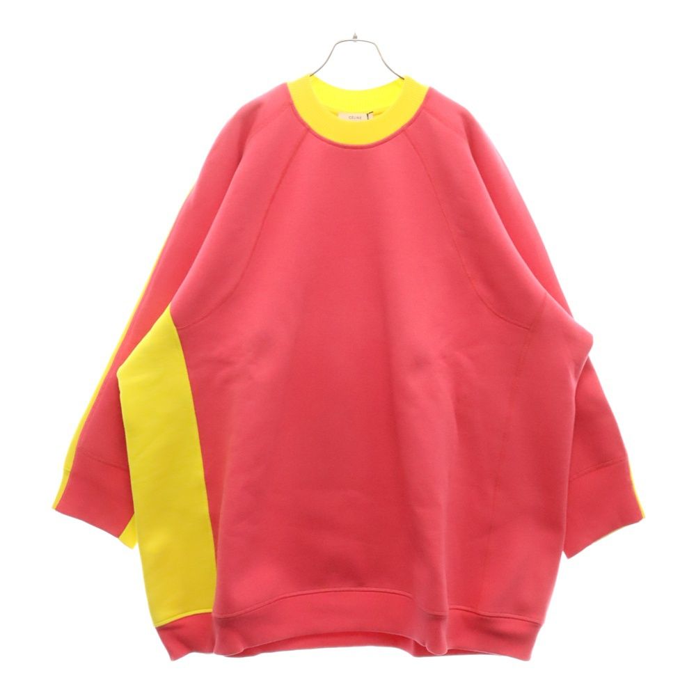 CELINE セリーヌ 18AW フィービー期 バイカラー オーバーサイズ クルーネック スウェット ピンク 463C 20EN2 CELINE (セリーヌ) 18AW フィービー期 バイカラー オーバーサイズ