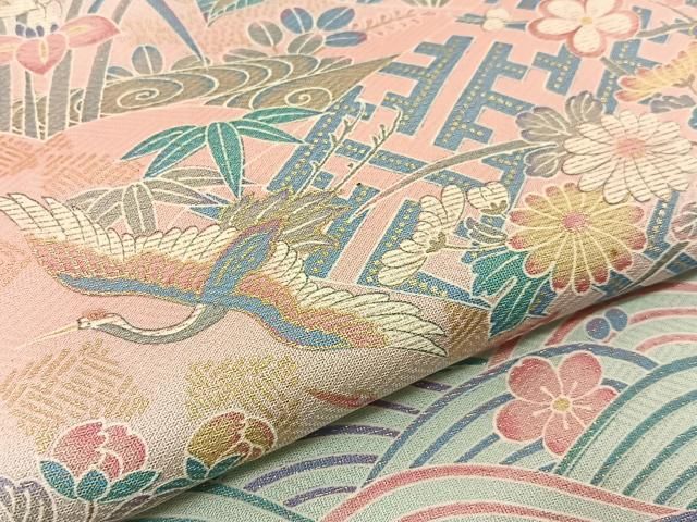 平和屋着物□訪問着 花蝶文 暈し染め 金銀彩 正絹 逸品