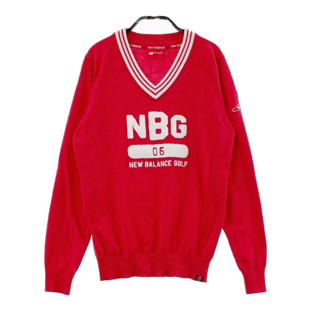 サイズ：1 NEW BALANCE GOLF ニューバランス  コットン混 ニットセーター  レッド系 [240101424233] ゴルフウェア レディース ストスト サイズ：1 NEW BALANCE GOLF ニューバランス コットン混 ニット