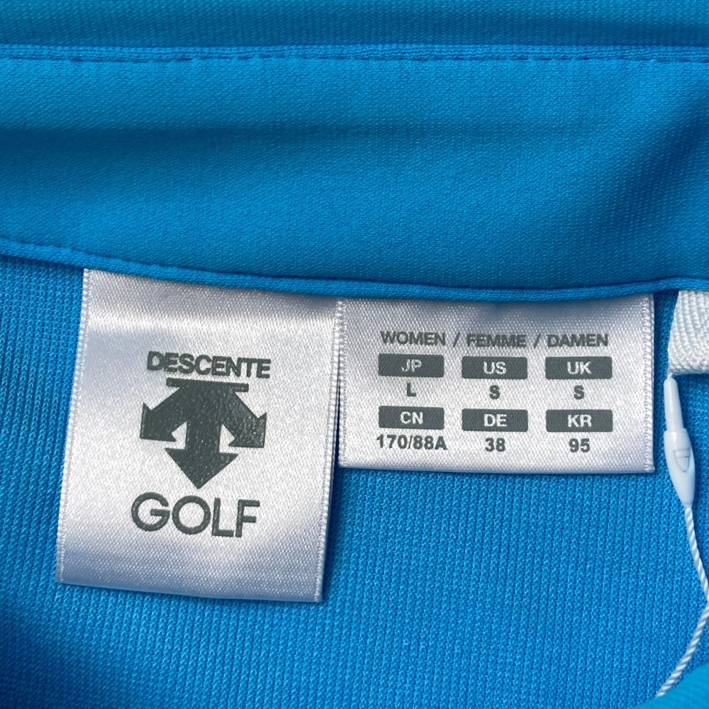 サイズ：L DESCENTE GOLF デサントゴルフ  ノースリーブポロシャツ  ブルー系 [240101471611] ゴルフウェア レディース ストスト サイズ：L DESCENTE GOLF デサントゴルフ ノースリーブ