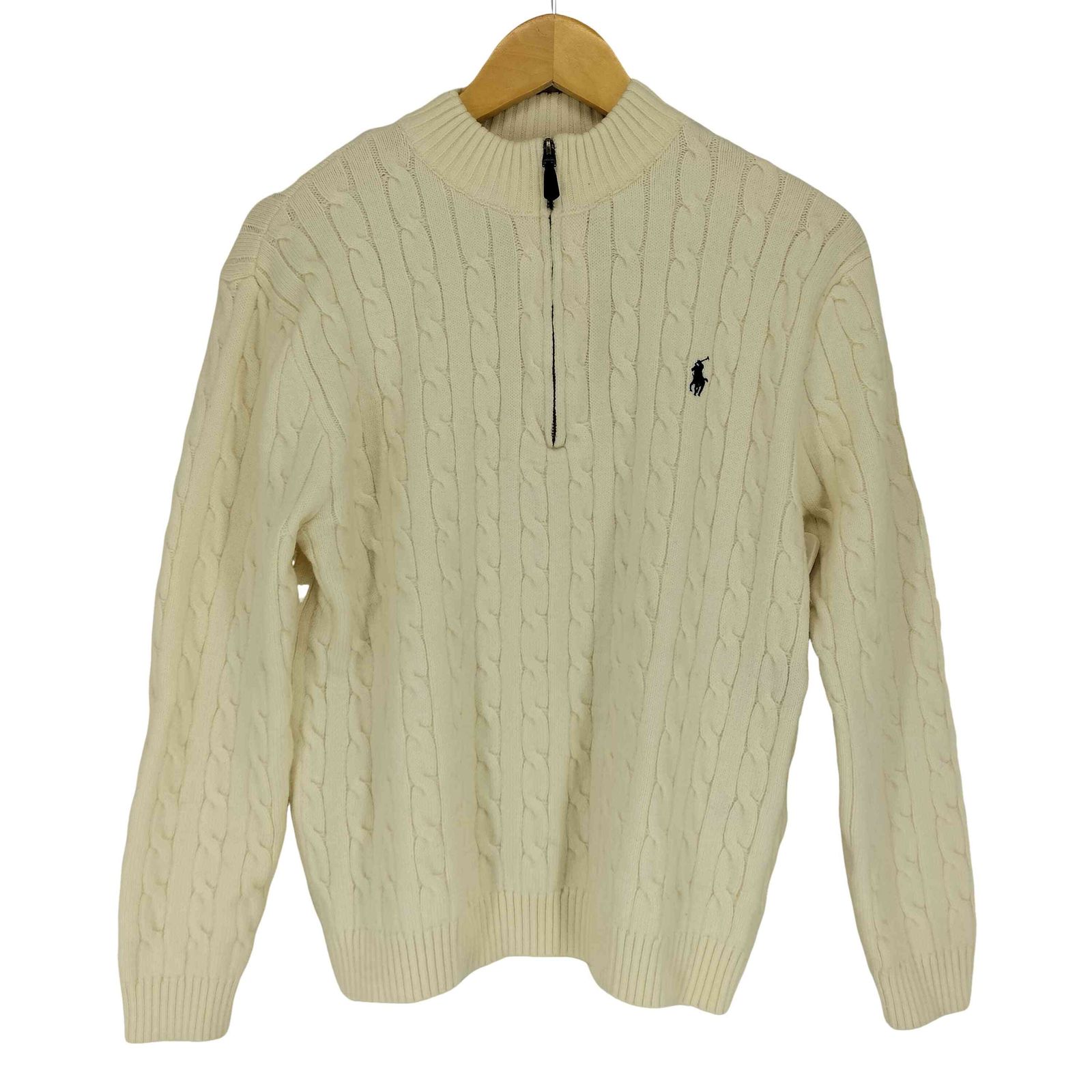 ポロラルフローレン POLO RALPH LAUREN カシミヤ混ハーフジップケーブルニット メンズ JPN：M 