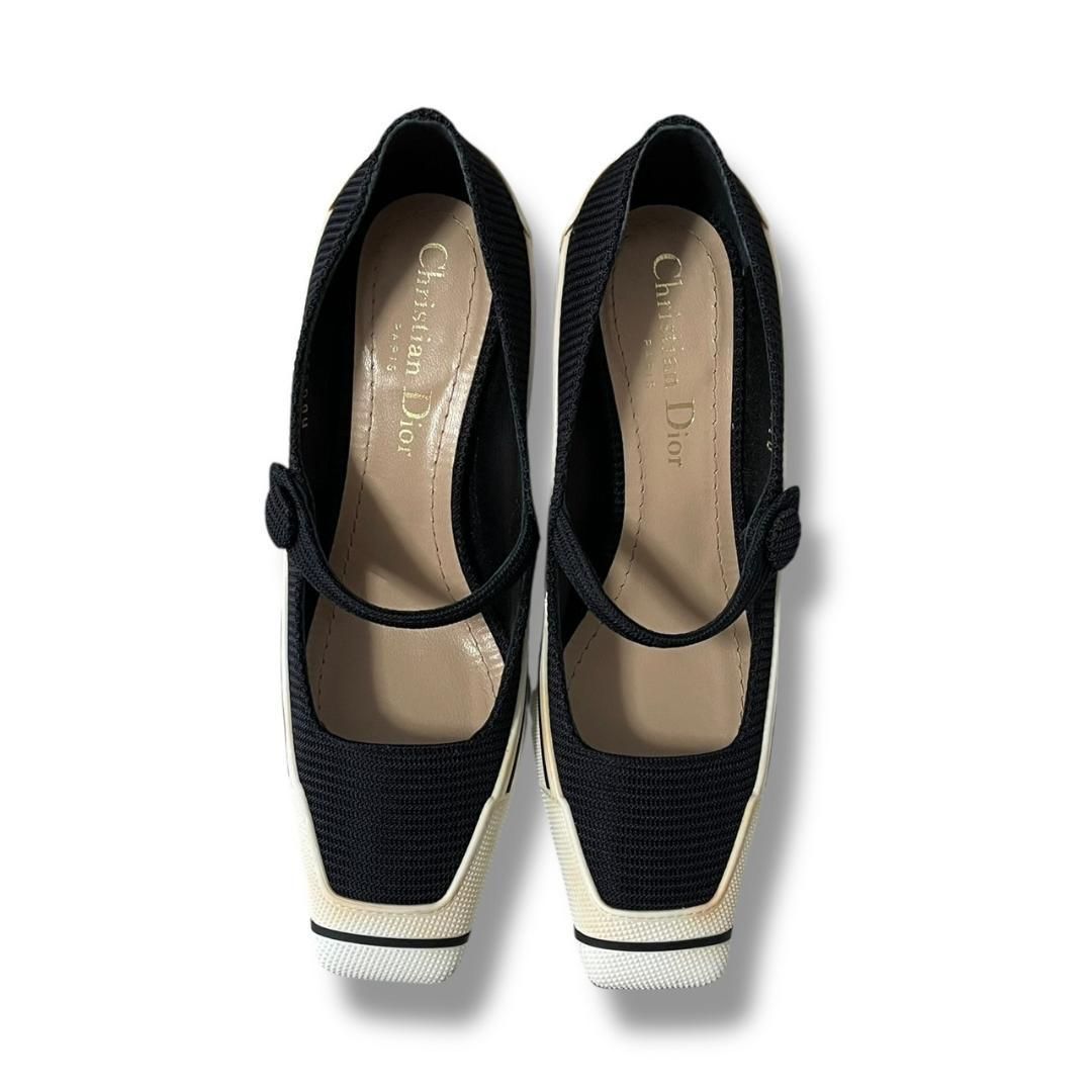 Dior ディオール パンプス ロゴ スクエア ブラック ラバー ホワイト