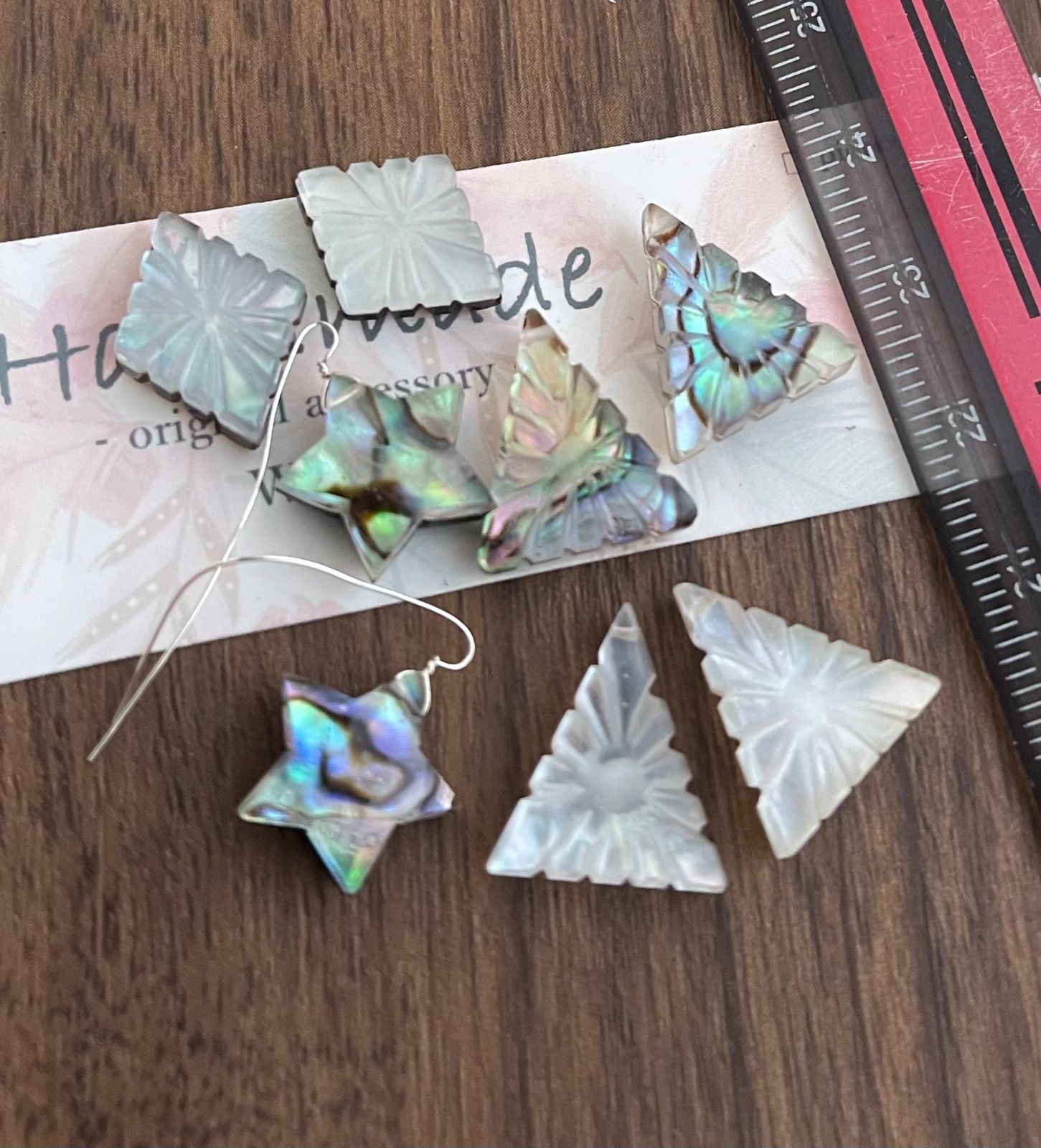 専用❣️グリーンオニキス×マザオパ×水晶のカービング＆オパールのピアス　14kgf 専用❣️グリーンオニキス×マザオパ×水晶のカービング＆オパールの