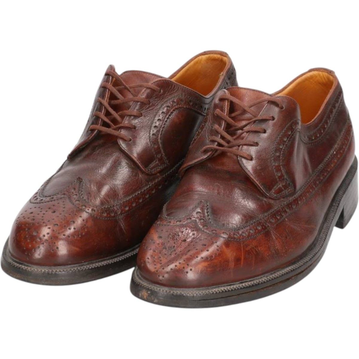 古着 バリー Bally フルブローグ ウイングチップシューズ 7 E メンズ25.0cm相当|saa014304