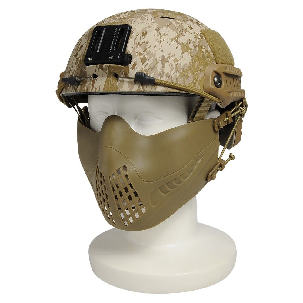 ハーフフェイスガード PILOT MASK ヘルメット装着アダプター付 [ タン ]