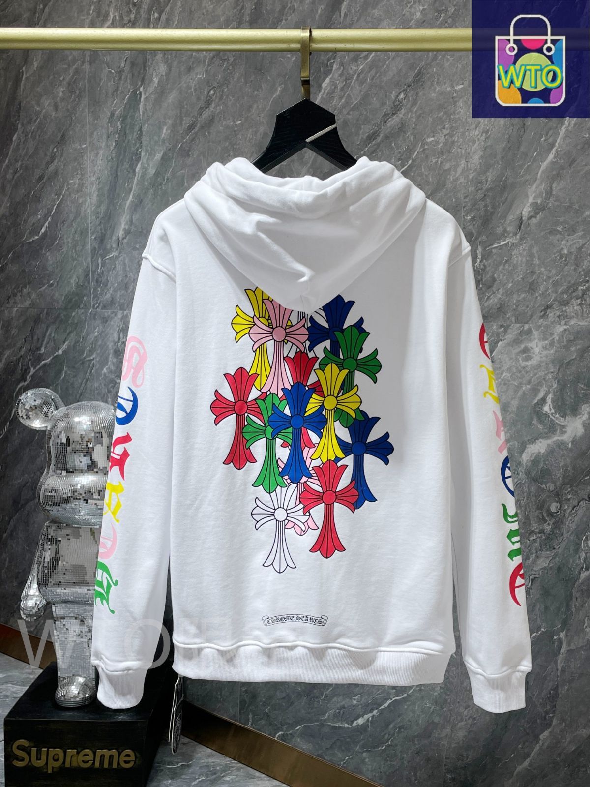 希少品♪【CHROME HEARTS】クロス フーディー black/multicolor 本日限定特価】Chrome Hearts メンズ フーディー カラフルクロス