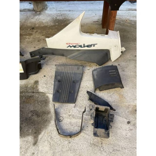 100%品質保証。 G AD11361 スーパーモレ 純正外装カウル セット アッパー サイド フェンダー SUZUKI FA14B-136 FA14A モレ 白