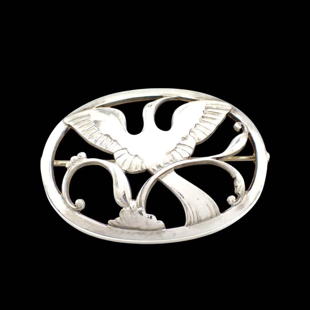 ★美品 ジョージジェンセン ブローチ トライアングル 925 GEORG JENSEN ジョージジェンセン 925 SILVER シルバー 三角形