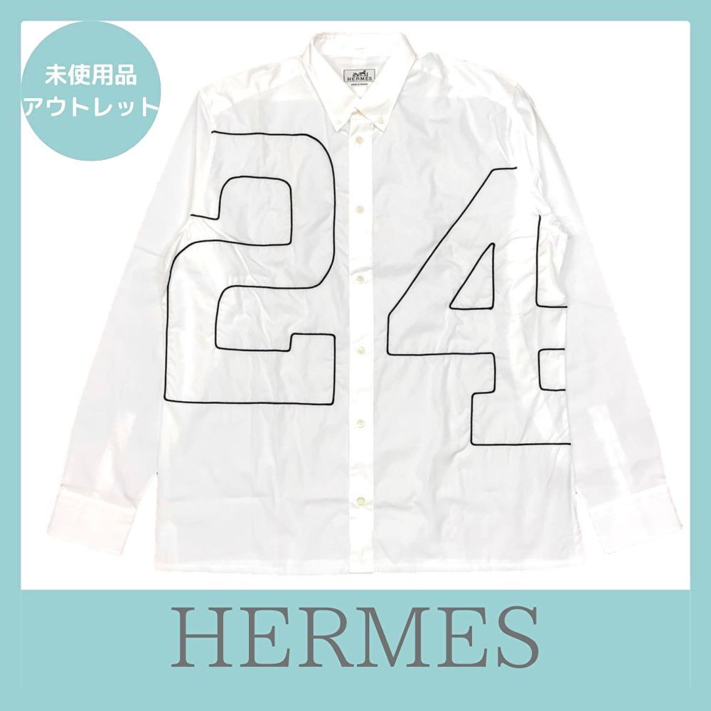 HERMES エルメス デザイン カッターシャツ 襟付き 42 サイズ