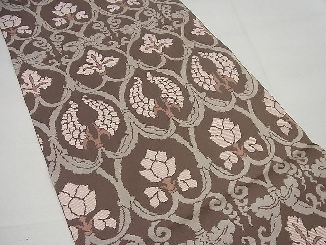 平和屋本店□最高級 人間国宝 北村武資 経錦 六通柄袋帯 葡萄花唐草文  