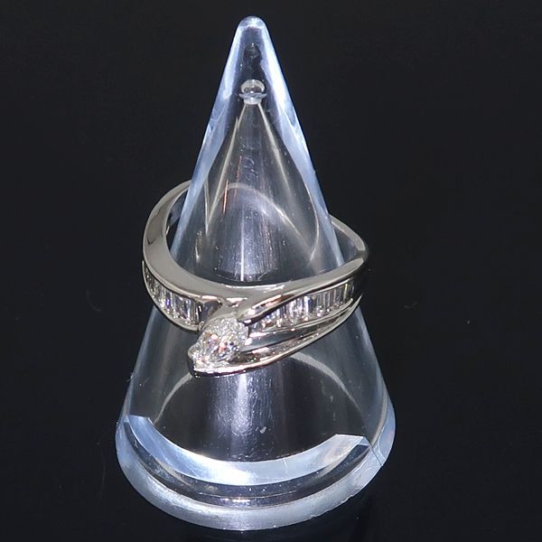 K18WG マーキス ダイヤモンド リング 11号 K18 WG ホワイトゴールド  