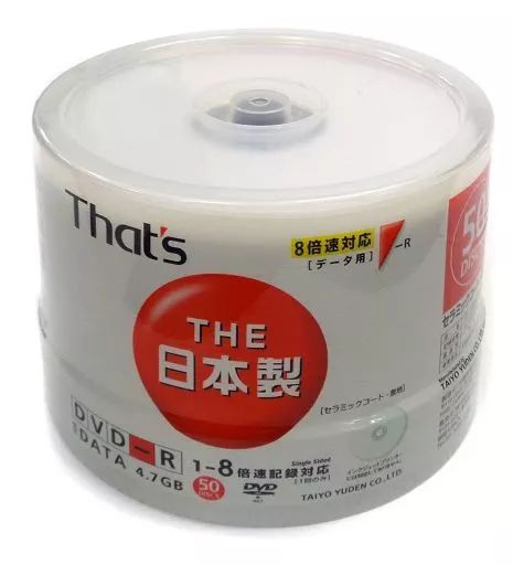 中古】DVD-R 太陽誘電 データ用DVD-R 4.7GB That'S 50枚
