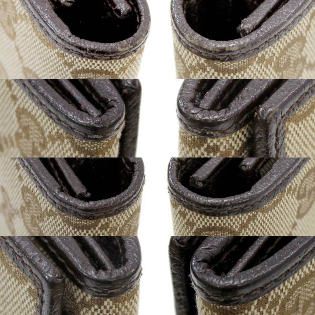 GUCCI グッチ GGキャンバス メタルプレート 長財布 サイフ