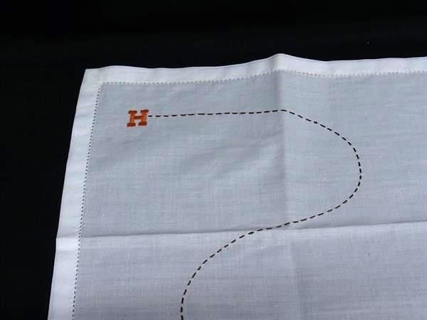 □極美品□ HERMES エルメス コットン100％ ハンカチーフ ポケット  