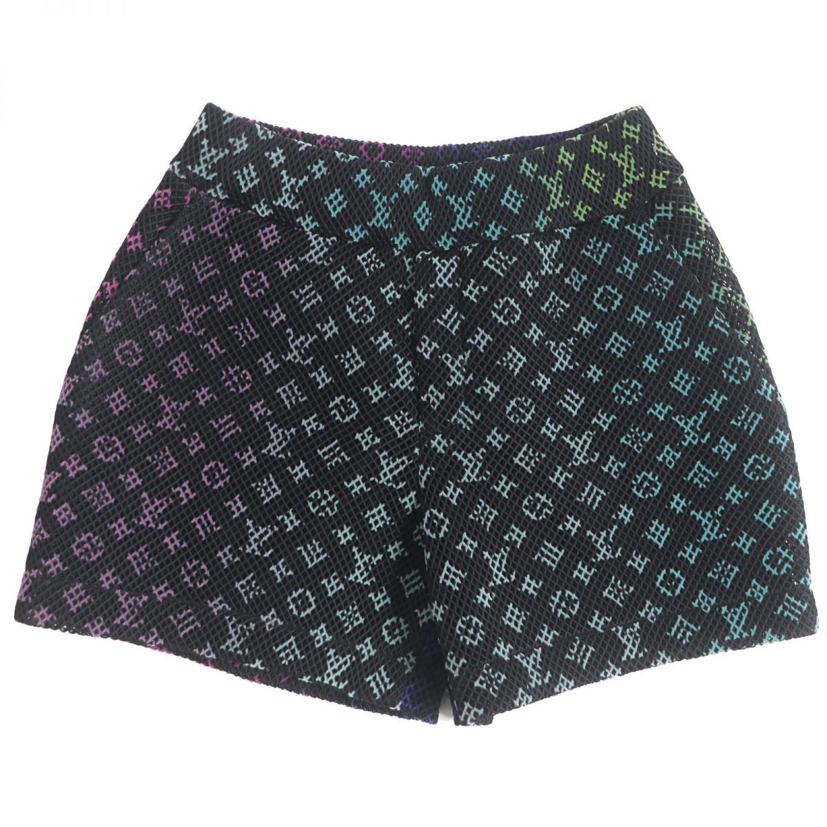 □22SS LOUIS VUITTON|ルイヴィトン Amen Break グラディエントモノグラム メッシュショートパンツ|短パン 黒系 38 伊製