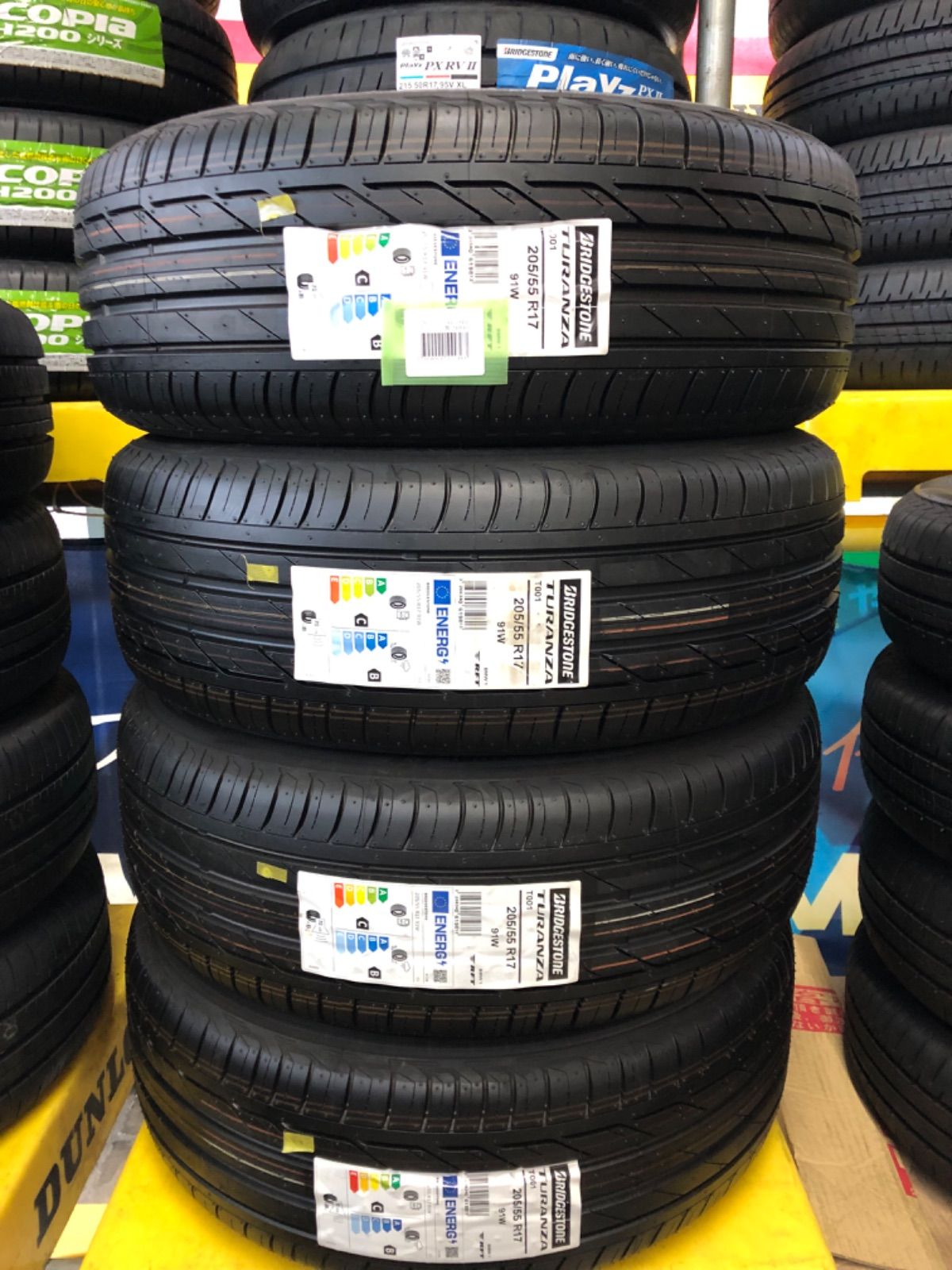 送料無料】BRIDGESTONE TURANZA T001 205/55R17 91W 4本 2022年製:4本 