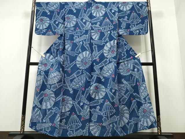 平和屋着物∴夏物 浴衣 有松鳴海絞り 番傘 綿 CAAY4507ng