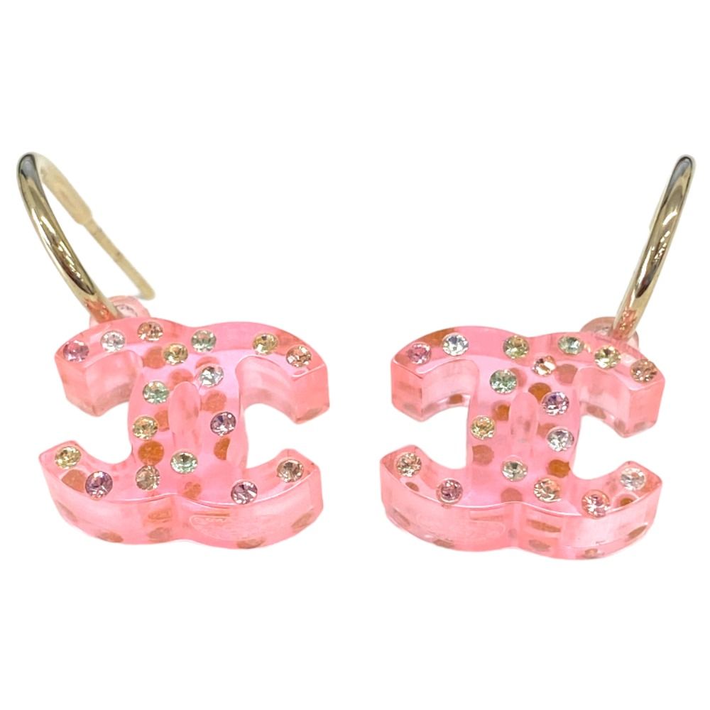 Q2804 超美品 シャネル ココマーク ラインストーン スイング ピアス