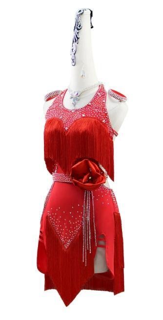 ラテンドレス ダンス ワンピース フリル ストーン オーダーメイド ラテンドレス ダンス ワンピース フリル ストーン オーダー