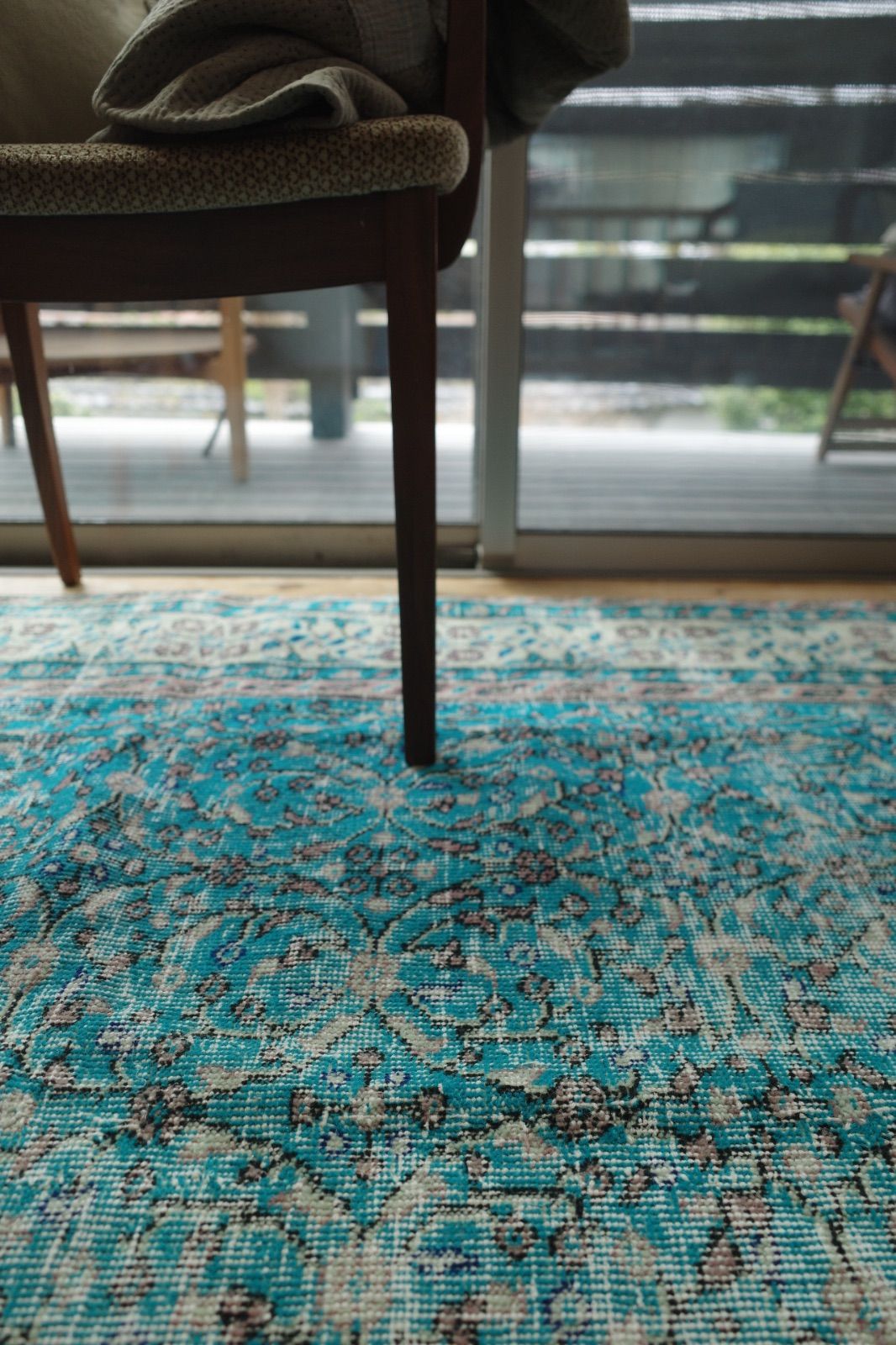 大きめ/ターコイズのヴィンテージトルコラグ　No.716 大きめ/ターコイズのヴィンテージトルコラグ No.716 1970年代トルコ